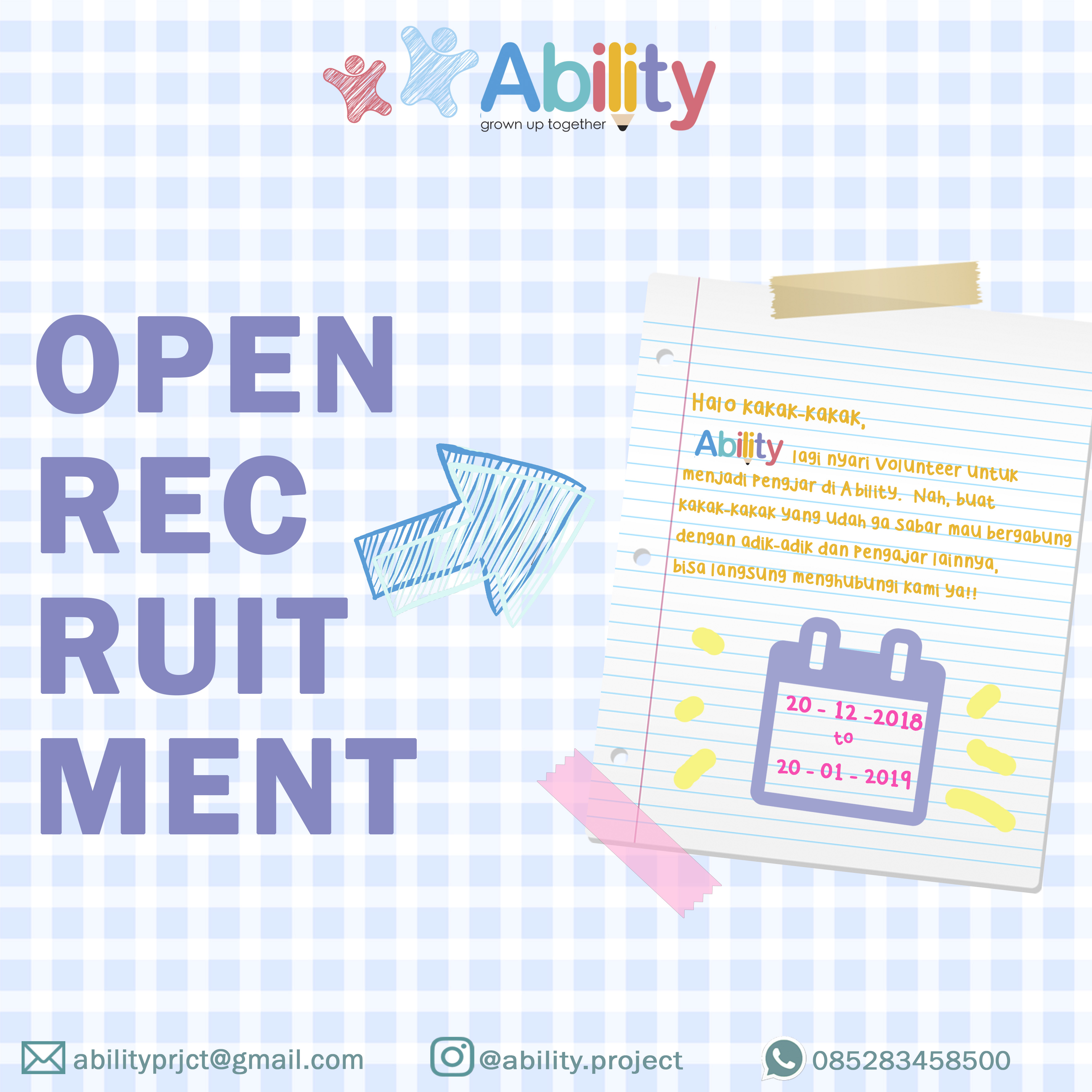 [OPEN RECRUITMENT] PENGAJAR ABILITY BIMBEL