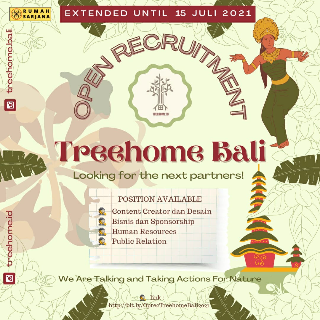 OPEN RECRUITMENT TREEHOME BALI BATCH 2 
