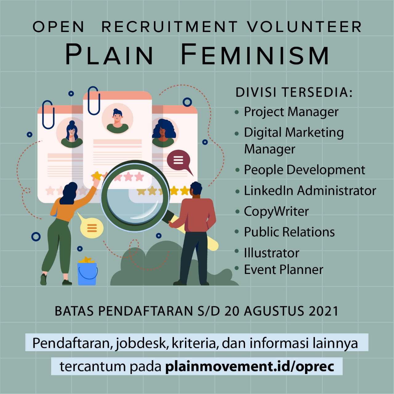 Open Recruitment Volunteer Plain Feminism