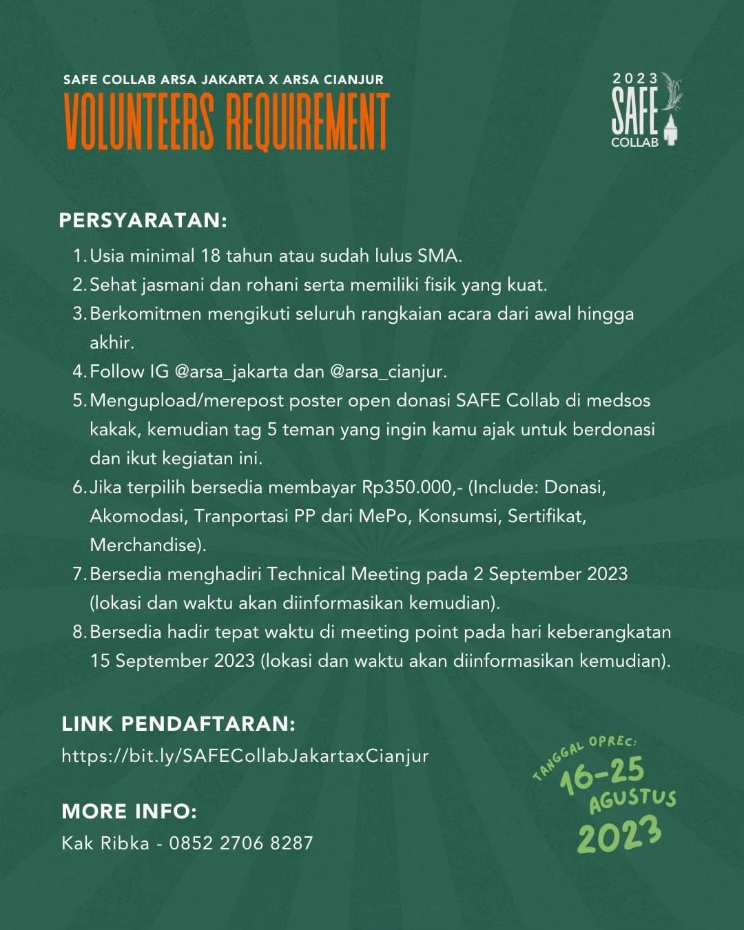 Galeri aktivitas SAFE (Sharing & Fun Educating) Collab ARSA Jakarta ke-2