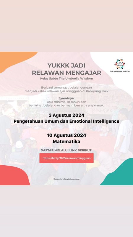 Relawan Ajar Kelas Sabtu The Umbrella Wisdom