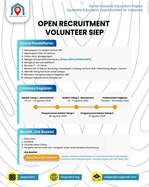 Galeri aktivitas Open Recruitment Volunteer SIEP Batch #5 ke-2