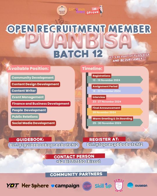  OPEN RECRUITMENT PUAN BISA BATCH 12