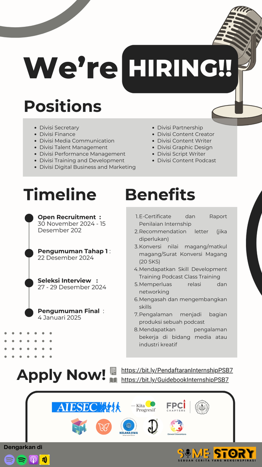 OPEN RECRUITMENT INTERNSHIP PODCAST SOMESTORY 