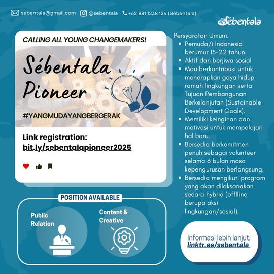 SEBENTALA PIONEER: OPEN RECRUITMENT VOLUNTEER