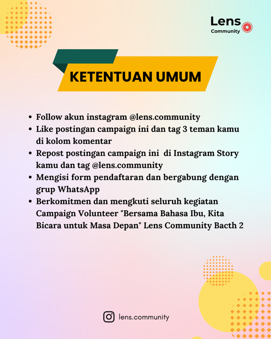 Galeri aktivitas OPREC VOLUNTEER CAMPAIGN BAHASA LENS COMMUNITY  ke-2