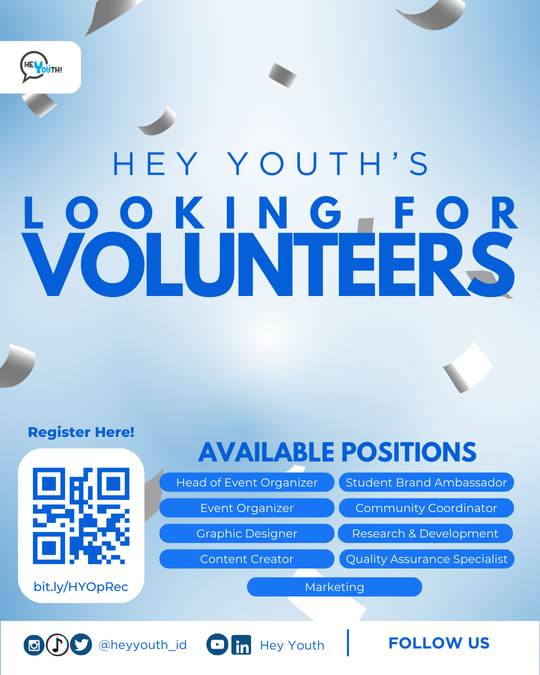Looking for Hey Youth Volunteers!!!