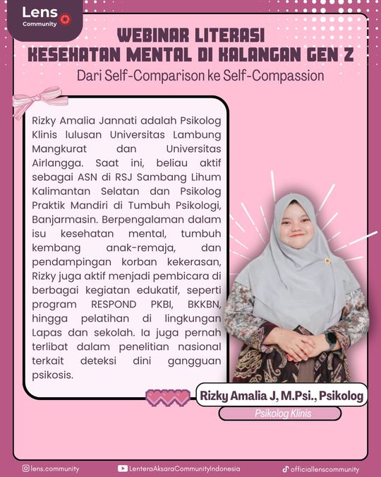 Galeri aktivitas WEBINAR LITERASI KESEHATAN MENTAL  ke-2