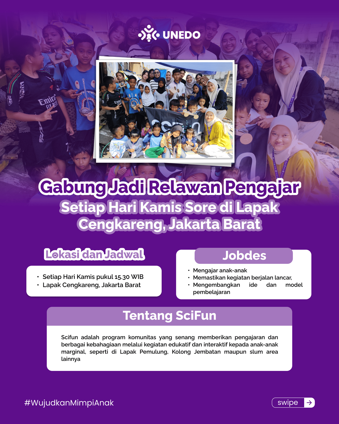 Relawan Pengajar di Lapak Pemulung Cengkareng