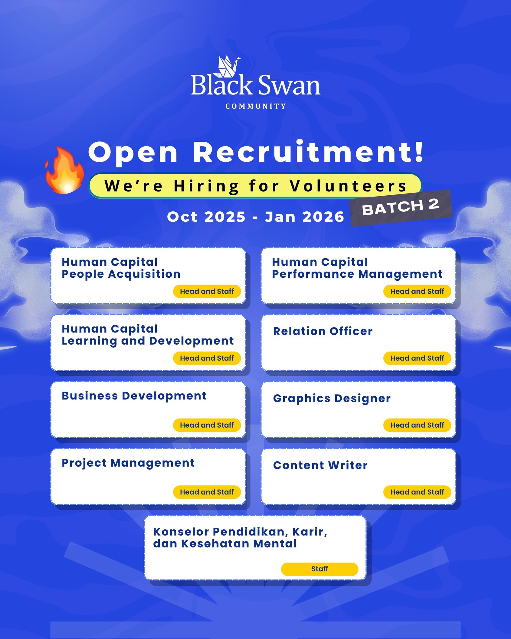OPEN RECRUITMENT BLACK SWAN BATCH 2