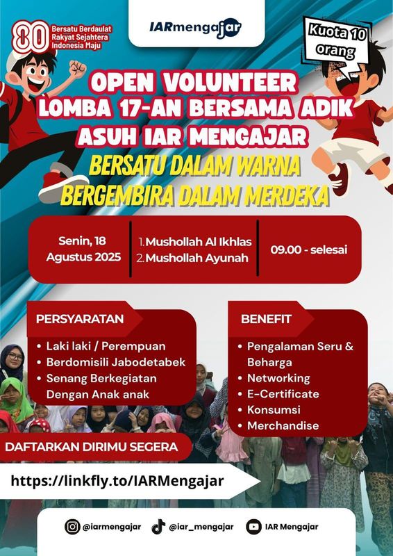  OPEN VOLUNTEER LOMBA 17-AN BERSAMA ADIK ASUH