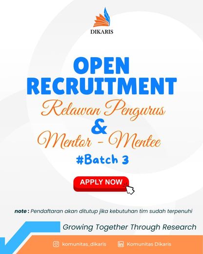 Open Recruitment Komunitas Dikaris Batch 3