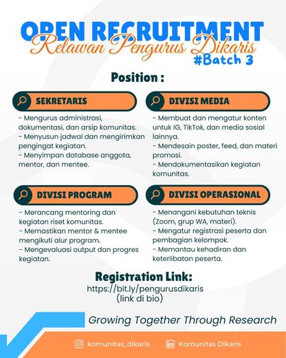 Galeri aktivitas Open Recruitment Komunitas Dikaris Batch 3 ke-3
