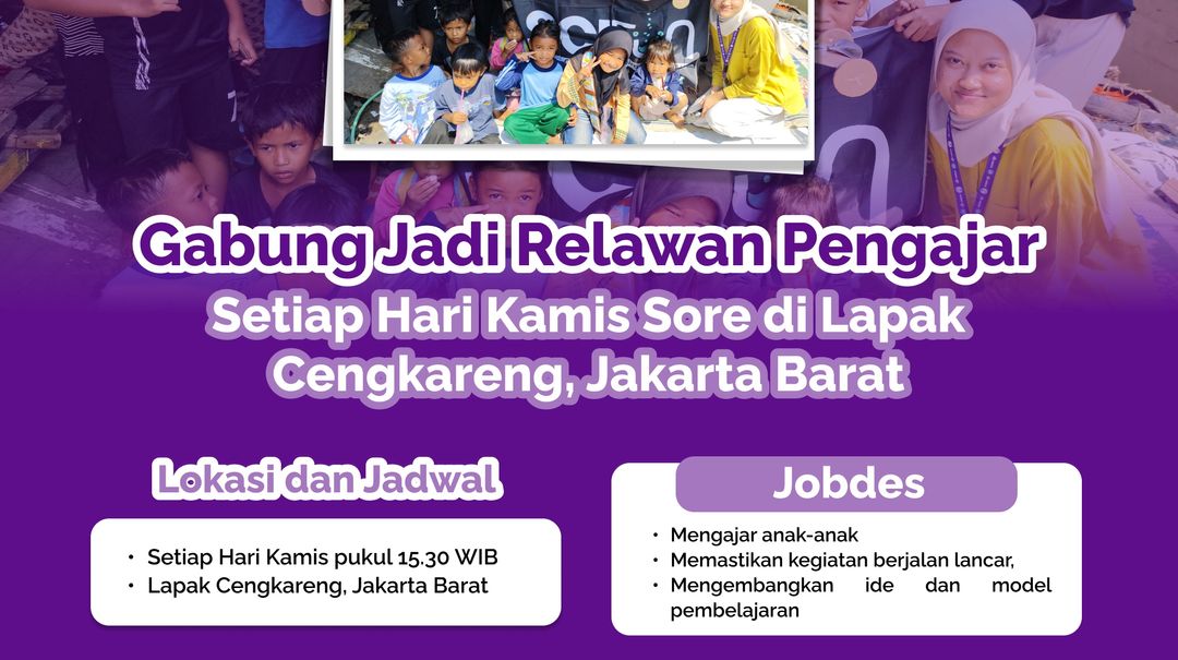 Relawan Pengajar di Lapak Pemulung Cengkareng