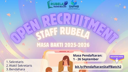 Open  Recruitment Staff RUBELA UTBK Indonesia