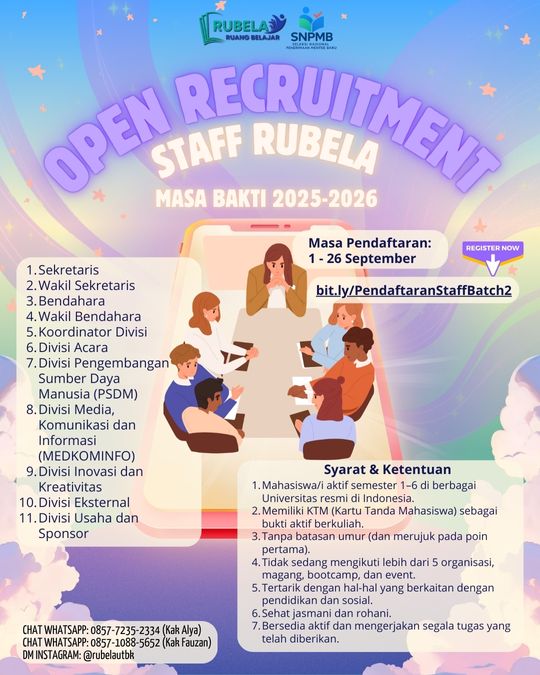 Galeri aktivitas Open  Recruitment Staff RUBELA UTBK Indonesia ke-2
